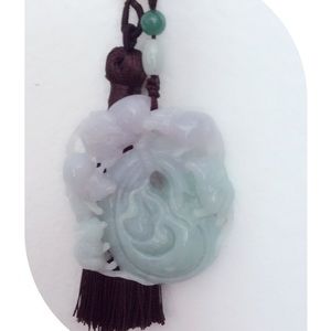 Hand-carved Genuine Jade hanging pendant